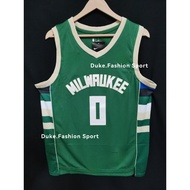 Embroidery Milwaukee Bucks #0 Damian Lillard Jersey Basketball Jersey