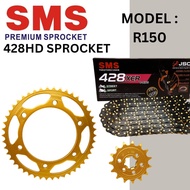 428HD SPROCKET SET SMS 428XER-132L ORING CHAIN  YAMAHA R15 MT15 SPROCKET GOLD DID HTM SMS