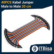 ITCan - 40PCS Jumper Cables 20cm Male to MaleDupont (M) 2.54mm | Cable MM 20 cm | Arduino, Breadboar