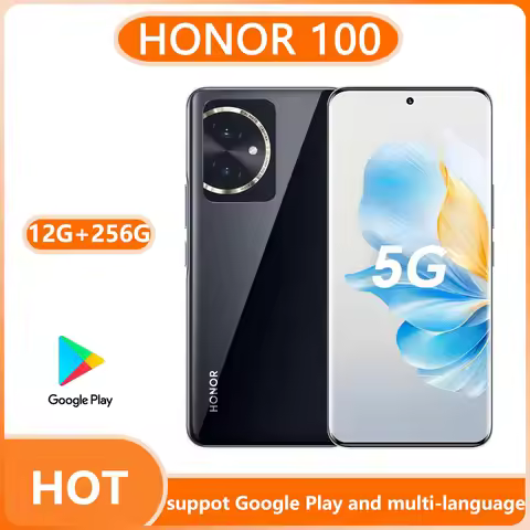 New HONOR 100 5G Phone Google Play Store 6.7'' OLED Curved Screen Snapdragon 7 Gen3 Octa Core 50MP T