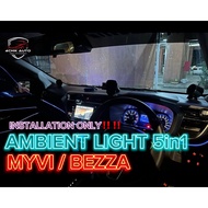 5 IN 1 RGB LED CAR LIGHT AMBIENT LIGHT FIBER “With installation” PERODUA MYVI & BEZZA
