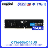 Itw | Crucial DDR5 RAM 16GB 5600Mhz Unbuffered UDIMM Desktop Memory (CT16G56C46U5)