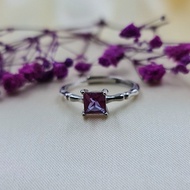 Princess Cut Bamboo Alexandrite Ring