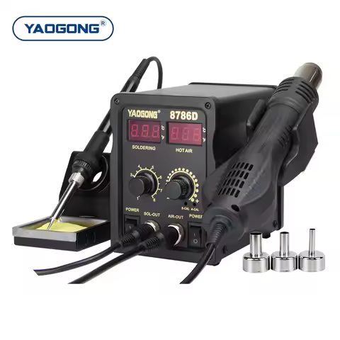 YAOGONG 8786D 8586D Digital Display Mobile Repair Tool Heat Blower SMD Rework Desoldering Hot Air Gu
