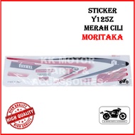 STICKER YAMAHA Y125 Y125Z 125Z MERAH CHILI (1) MORITAKA / STRIPE COVERSET MERAH CILI Y125Z  MERAH RE