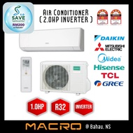 (2HP INVERTER) ALL BRANDED 2.0HP Aircond R32 Energy Saving Air Conditioner Air Cond