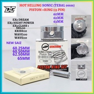 【SONIC JP】🔥Hot Selling🔥 Sonic Tebal  9mm Piston Sonic (EX5/Dream/EX5Class)(60/60.25/60.50/62/62.50/6