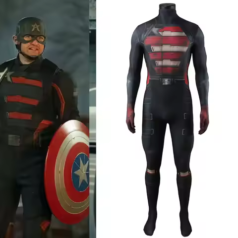 Thunderbolts Cosplay U S Agent Captain America Costume Superhero Spandex 3D Printed Bodysuit John F 