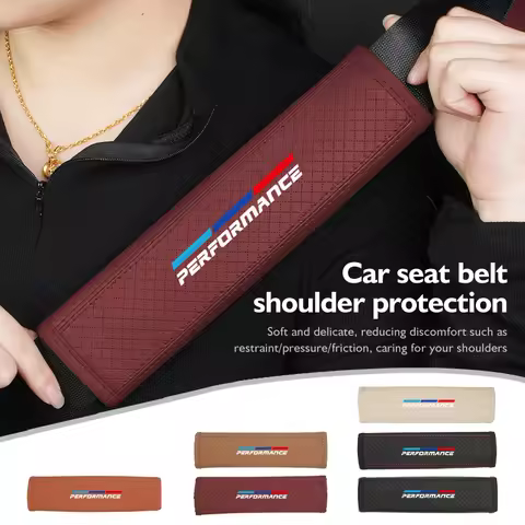 For BMW Car Logo Seat Belt Cover Seatbelt Shoulder Strap Protector Pads Accessories 1 3 5 Series X1 