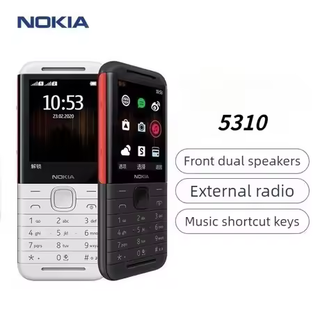 Nokia 5310 XpressMusic Classic 2G Long Standby Dual Stereo Music Button Backup Phone Network Unlocke