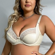PARIFAIRY Solid Color Floral Lace Bra for Woman Plus Size Bra with Wire Ultra Thin Underwear 80E 85E