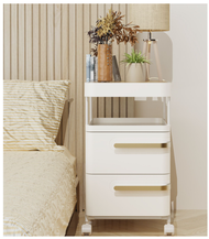 iGlobalStore - 42cm闊, 可移動儲物櫃、[2層] 抽屉式儲物櫃、有輪子床頭櫃收納櫃，適合家庭、辦公室、臥室的儲物櫃