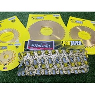 RXZ Y125 LC135 PROTAPER 415 CHROME GOLD FULL SPROCKET SET WITH PROTAPER 415-132L MX