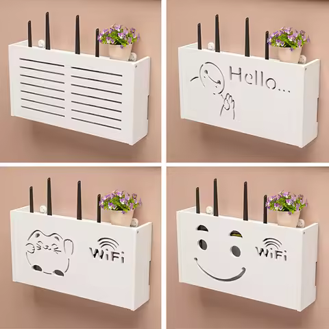 New Wireless Wifi Router Storage Box Living Room Socket Wifi Decoration Wall-mounted TV Set-top Box 