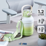 HIJAU TERMOS Informa Appetite Barnet Stainless Steel Vacuum Flask Bottle 1.2 ltr - Green Tumbler Wat