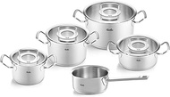 Fissler Original-Profi Collection 5-Piece Stainless Steel Cooking Pot Set with Glass Lid (3 Saucepan