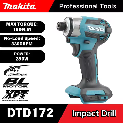 Makita Original DTD172 18V Brushless Cordless Impact Driver Rechargeable Power Tool for Woodworking 