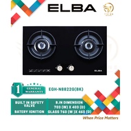 ELBA 2 BURNERS GLASS STOVE  | HIGH QUALITY TEMPERED GLASS - EGH-N8822G(BK)