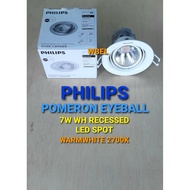 PHILIPS POMERON 7W 27K WH RECESSED LED SPOT 2700K (NORMAL / 3 STEP DIM)