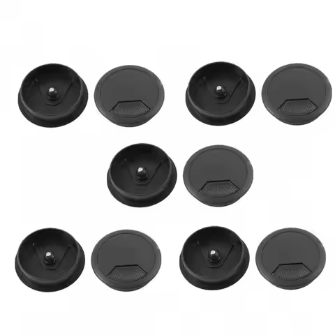 10Pcs Round Cable Hole Cover Desk Grommet 53Mm Plastic Rotatable Cable Cover for Computer Desk Offic