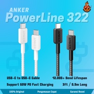 Anker Charger Cable Anker USB C to C Cable 3ft/0.9M Nylon Braided New A81F5 Official Guarantee