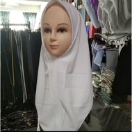 [READY STOCK] AS Koshibo Tudung Sekolah 2 Lapis Putih
