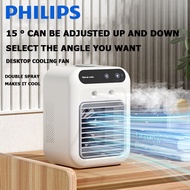 Philips Air Cooler Large Capacity Spray Fan USB Desktop Fan Cooling Fan Small Air Conditioning Office Dormitory Spray Humidification Fan Mini Air Conditioner Fan Mini Aircond Sejuk