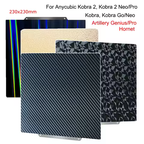 Heat Bed Accessories for Artillery Hornet/Genius, Anycubic Kobra 2 Pro/Neo PEI Plate 230x230mm Bed S