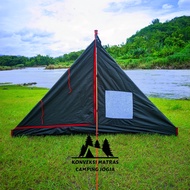 Inner Tarptent 1P / Inner Tenda Camping Tarptent Pyramid | Bonus Tali & Pasak