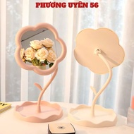 Cute makeup mirror 360 degree rotation, FLOWER DESK MIRROR - CODE: GUONG499