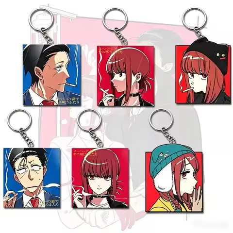 Two People Smoking Behind The Supermarket Sasaki Yamada Acrylic Keychain Bag Pendant Exquisite Keych
