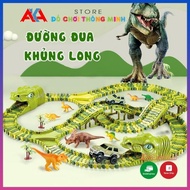 Dinosaur car track assembly toy, large dinosaur track assembly toy for children to unleash their cre