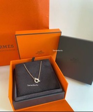 全新！Hermes Finesse Necklace rose gold 小Q鑽石頸鏈 玫瑰金色 fine Jewelry diamond 愛馬仕 Accessories 送Hermes香水sample