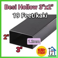 3"x2"  Besi Hollow Rectangular (1feet-7feet) 1.2mm Thickness