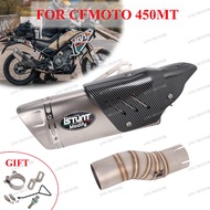 Slip On For CFMOTO 450MT 2024 Motorcycle Exhaust Tail Pipe Muffler Modify 450MT Exhaust Escape Moto