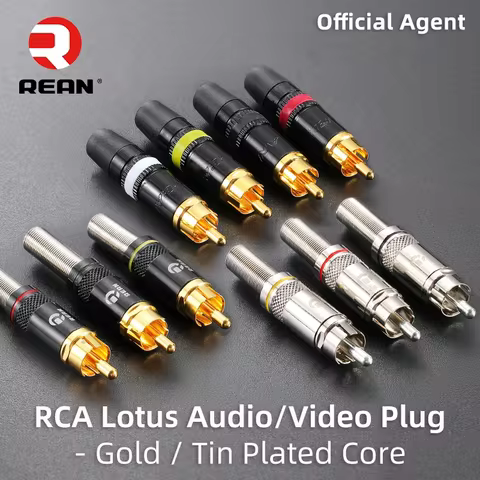 Original Neutrik's REAN RCA Connectors Gold-plated Phono Audio Video Lotus Plug NYS373 Cable Connect