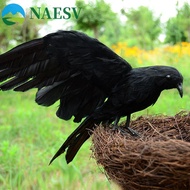 NAESV Fake Crow Fake Seasonal Bird Deter Miniatures Hunting Decoy DIY Crow Statue
