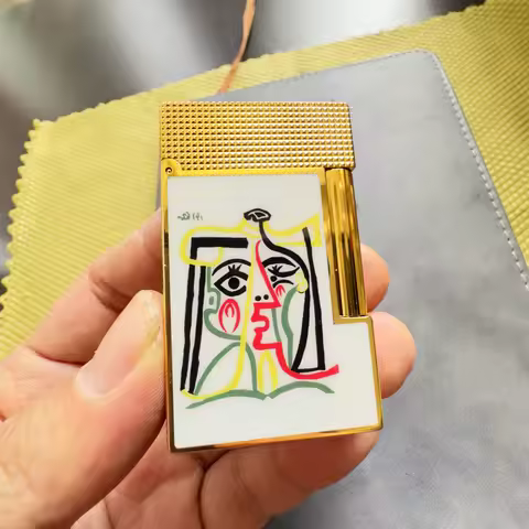 Dupont lighter Picasso co-branded, crisp sound lighter, top quality, Original bottom plum screw,men'