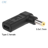 CRE  USB Type C Female to 5.5x1.7mm Dc Power Adapter Plug Converter for Acer Aspire 5315 5630 5735 5920 5535 5738 6920 7520 Laptop Charger