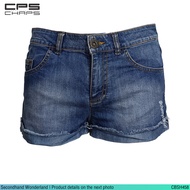 USED CPS Chaps - Blue Rolled Up Denim Shorts | กางเกงยีนส์ขาสั้นสีน้ำเงิน เอวต่ำ กางเกงพับขา y2k สาย