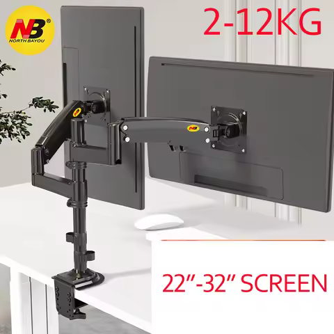 NB H180 17"-27" 22"-32"Double monitor desk Holder Arm Gas Spring Full Motion LCD TV Mount 2-9kg 2-12