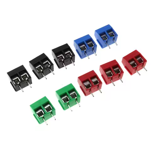 10PCS/LOT KF301-2P KF301-5.0-2P KF301 Screw 2Pin 5.0mm Straight Pin Screw Block connector Black Red 