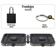 THOMSON เตาเซรามิคไฟฟ้าแบบอินฟราเรดเตาแก๊สพับได้เตาสำหรับตั้งแคมป์เตาคู่แบบพกพาเตาแก๊สบิวเทน