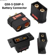 BACKSTREET4FZS QS8-S Connector, High Current Black QS8P-S Battery Plug,  Gold Plated Anti Spark QS8-