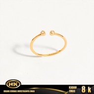 HK Mustika Gold - Cincin Emas 8K - Lucky Ring