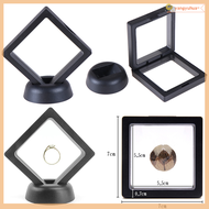 yangyuhua 70x70mm Black 3D floating jewelry coin display frame holder box case w stand