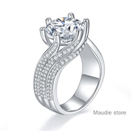 5CT Real Moissanite Diamond Ring for Women Luxury Bridel Jewelry S925 Sterling Silver FULL DIAMOND P