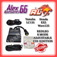 REDLEO RACING 8 MODE ADJUSTABLE CDI IGNITION Yamaha LC135 Honda WAVE 125 EX5 Red Leo Original