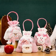 In Stock New Christmas Gift Bag Pink Plush Christmas Gift Bag Christmas Eve Apple Bag Candy Bag WX20