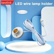 BESTLINK E27 Lamp Holder with Cable Bulb Cord 4.6 Meter US-Plug DIY Bulb Extension Cord Pendant Ligh